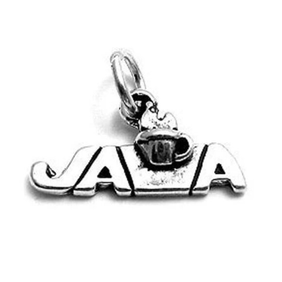 "JAVA" AND CUP CHARM IN STERLING SILVER - Picture 1 of 1